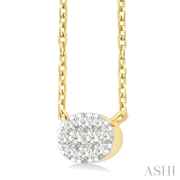 ASHI Oval Shape East-West Lovebright Petite Diamond Fashion Pendant 643T8PPTGPDYG-OV