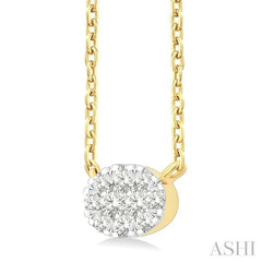 ASHI Oval Shape East-West Lovebright Petite Diamond Fashion Pendant 643T8PPTGPDYG-OV