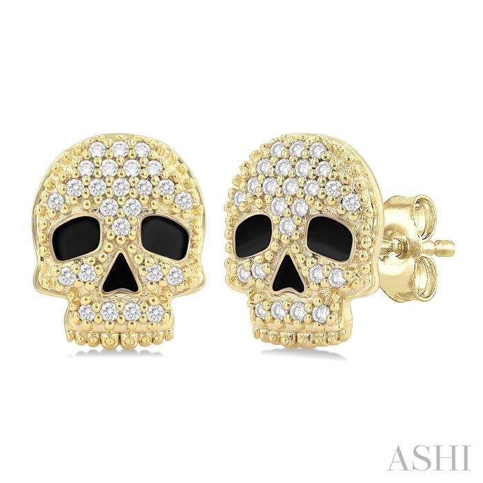 ASHI Skull Petite Diamond Fashion Earrings 643U7PPTSERYG