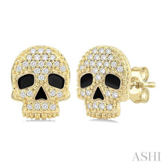 ASHI Skull Petite Diamond Fashion Earrings 643U7PPTSERYG