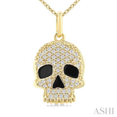 ASHI Skull Petite Diamond Fashion Pendant 643U8PPTSPDYG