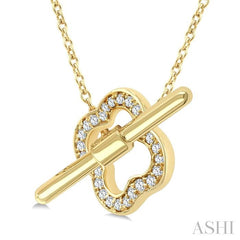 ASHI Clover Toggle Petite Diamond Fashion Necklace 643W0PPTSNKYG-CLV