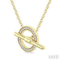 ASHI Circle Toggle Petite Diamond Fashion Necklace 643W0PPTSNKYG-RD