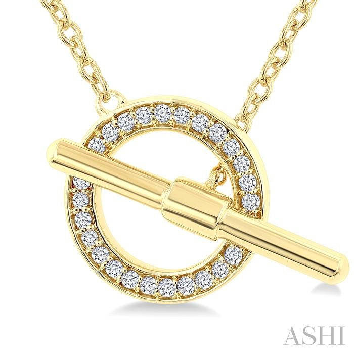ASHI Circle Toggle Petite Diamond Fashion Necklace 643W0PPTSNKYG-RD