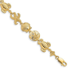 Quality Gold 14k Sea Life Theme Bracelet FB1111-7.25