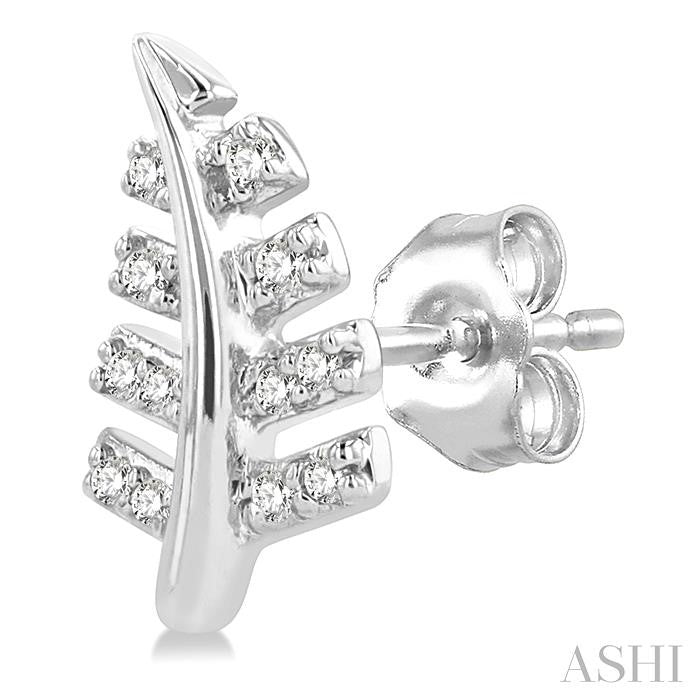 ASHI Leaf Petite Diamond Fashion Earrings 644G9PPTSERWG