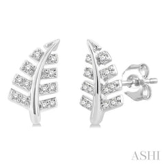 ASHI Leaf Petite Diamond Fashion Earrings 644G9PPTSERWG