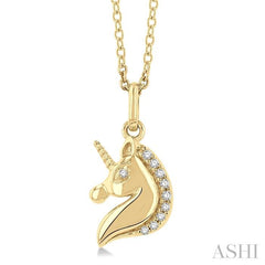 ASHI Unicorn Petite Diamond Fashion Pendant 644J9PPTSPDYG