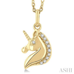 ASHI Unicorn Petite Diamond Fashion Pendant 644J9PPTSPDYG