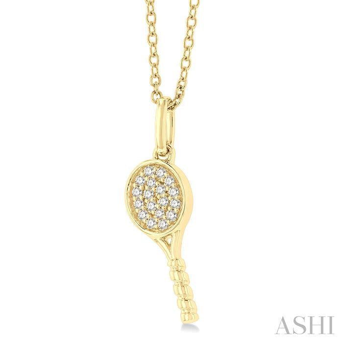 ASHI Tennis Racket Petite Diamond Fashion Pendant 644M8PPTSPDYG