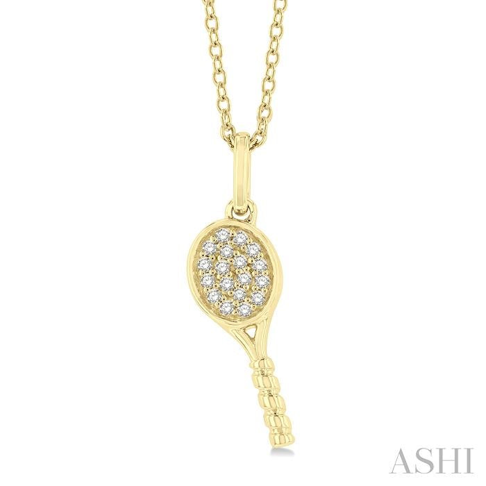 ASHI Tennis Racket Petite Diamond Fashion Pendant 644M8PPTSPDYG
