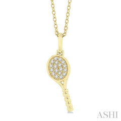 ASHI Tennis Racket Petite Diamond Fashion Pendant 644M8PPTSPDYG