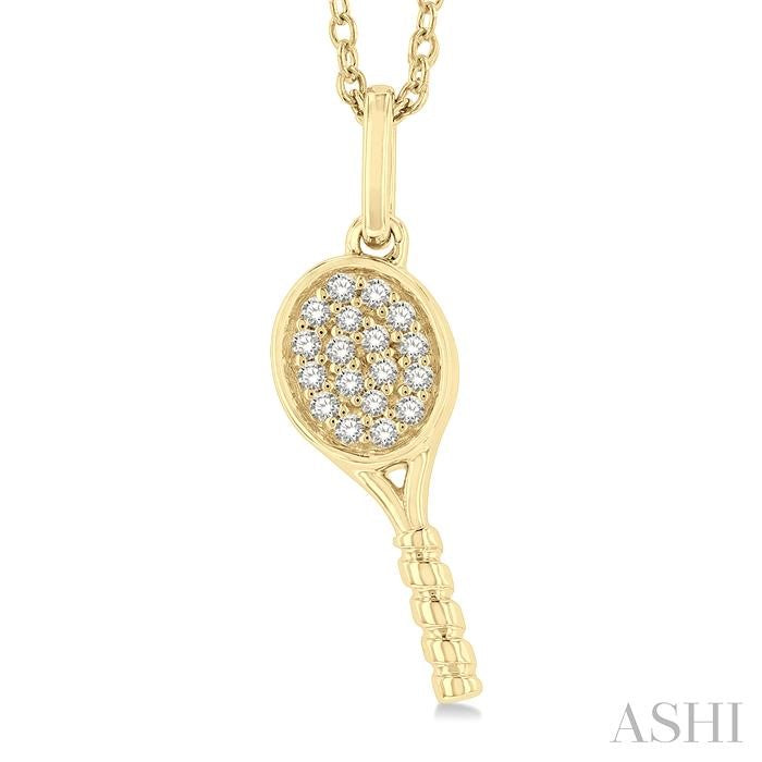 ASHI Tennis Racket Petite Diamond Fashion Pendant 644M8PPTSPDYG