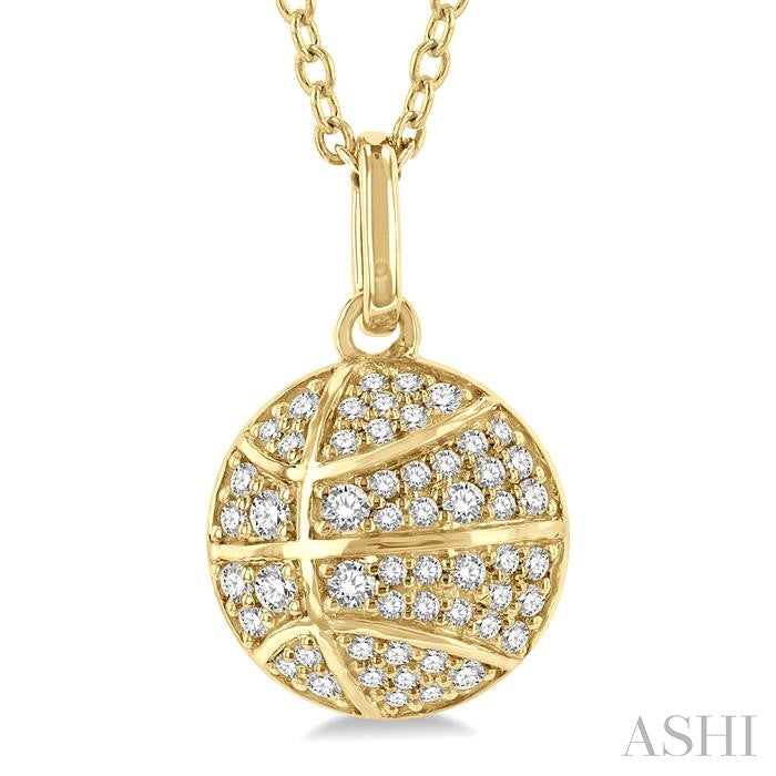 ASHI Basketball Petite Diamond Fashion Pendant 644N6PPTSPDYG