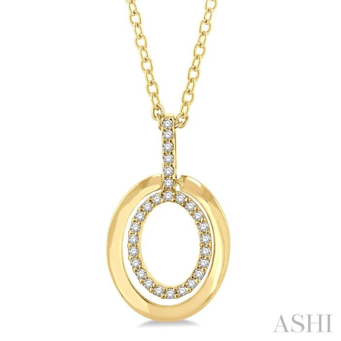 ASHI Oval Shape Petite Diamond Fashion Pendant 644P8PPTSPDYG