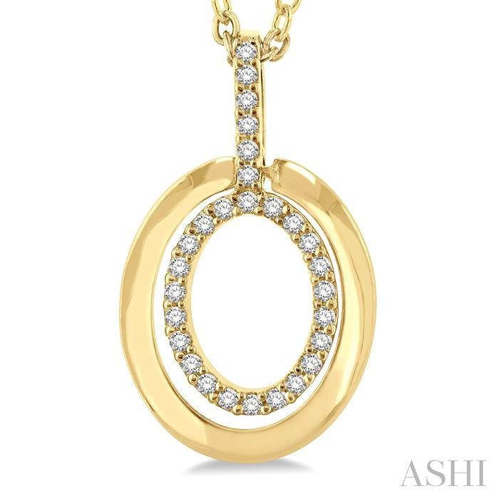 ASHI Oval Shape Petite Diamond Fashion Pendant 644P8PPTSPDYG