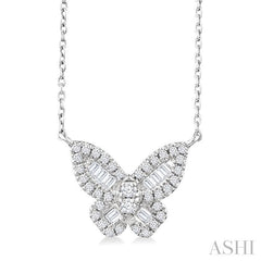 ASHI Butterfly Petite Baguette Diamond Fashion Pendant 644Q5PPTGPDWG