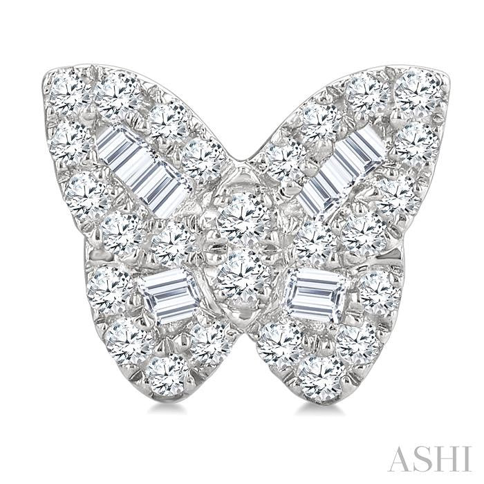 ASHI Butterfly Petite Baguette Diamond Fashion Earrings 644Q6PPTGERWG