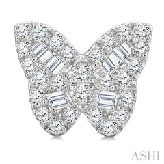 ASHI Butterfly Petite Baguette Diamond Fashion Earrings 644Q6PPTGERWG