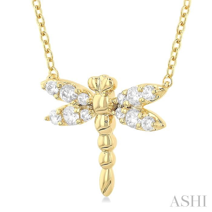 ASHI Dragonfly Petite Diamond Fashion Pendant 644R8PPTGPDYG