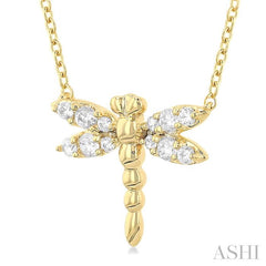 ASHI Dragonfly Petite Diamond Fashion Pendant 644R8PPTGPDYG