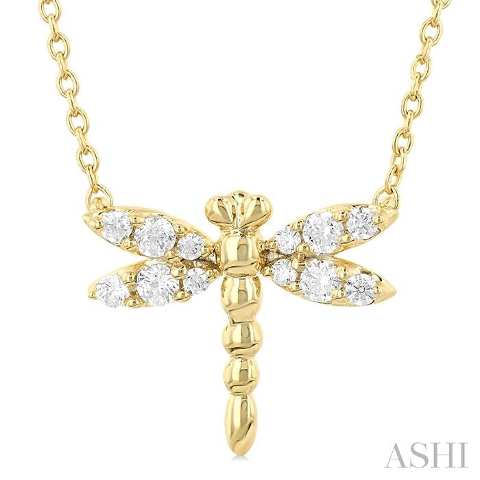 ASHI Dragonfly Petite Diamond Fashion Pendant 644R8PPTGPDYG