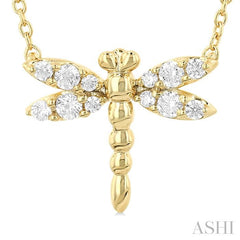 ASHI Dragonfly Petite Diamond Fashion Pendant 644R8PPTGPDYG
