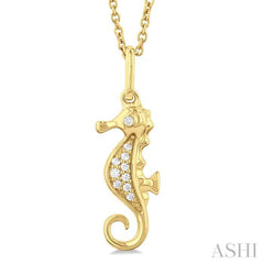 ASHI Seahorse Petite Diamond Fashion Pendant 644S9PPTSPDYG