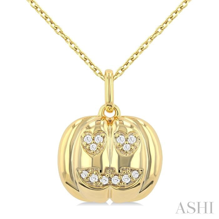ASHI Pumpkin Petite Diamond Fashion Pendant 644U9PPTSPDYG