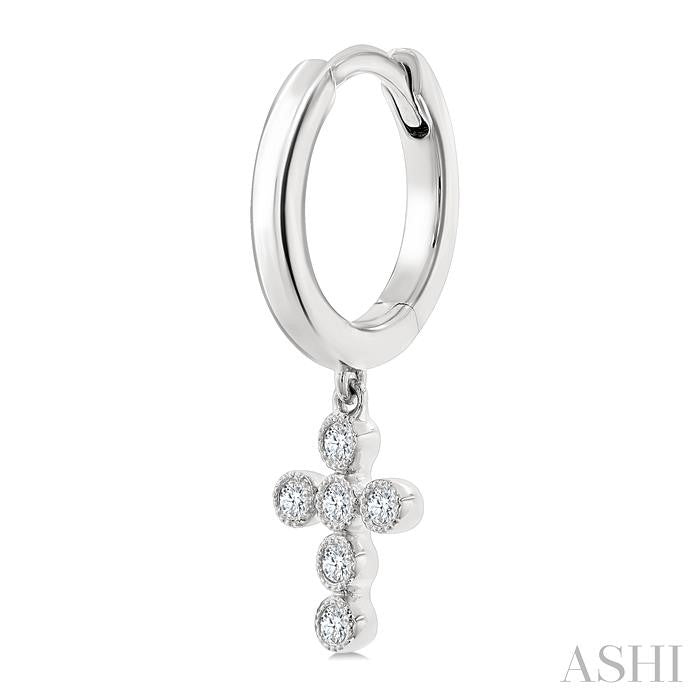 ASHI Cross Petite Diamond Huggie Fashion Earrings 644V8PPTSERWG