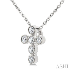 ASHI Cross Bezel Set Petite Diamond Fashion Pendant 644V9PPTGPDWG