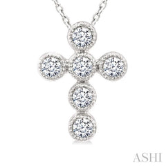 ASHI Cross Bezel Set Petite Diamond Fashion Pendant 644V9PPTGPDWG