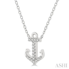 ASHI Anchor Petite Diamond Fashion Pendant 645C8PPFSPDWG