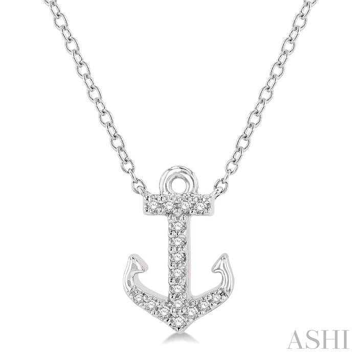 ASHI Anchor Petite Diamond Fashion Pendant 645C8PPFSPDWG