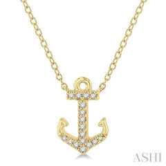 ASHI Anchor Petite Diamond Fashion Pendant 645C8PPFSPDYG