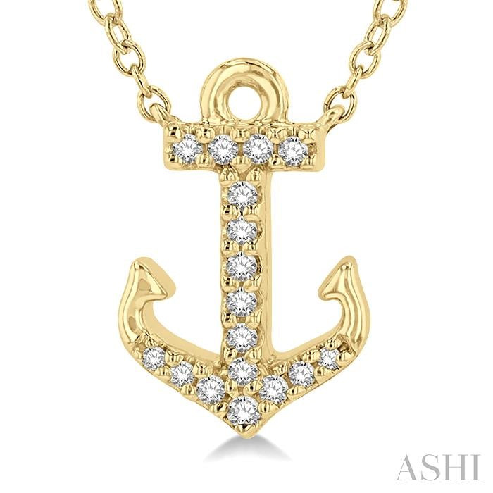 ASHI Anchor Petite Diamond Fashion Pendant 645C8PPFSPDYG