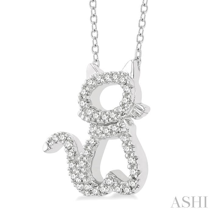 ASHI Cat Petite Diamond Fashion Pendant 645E8PPTSPDWG