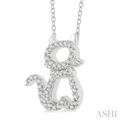 ASHI Cat Petite Diamond Fashion Pendant 645E8PPTSPDWG