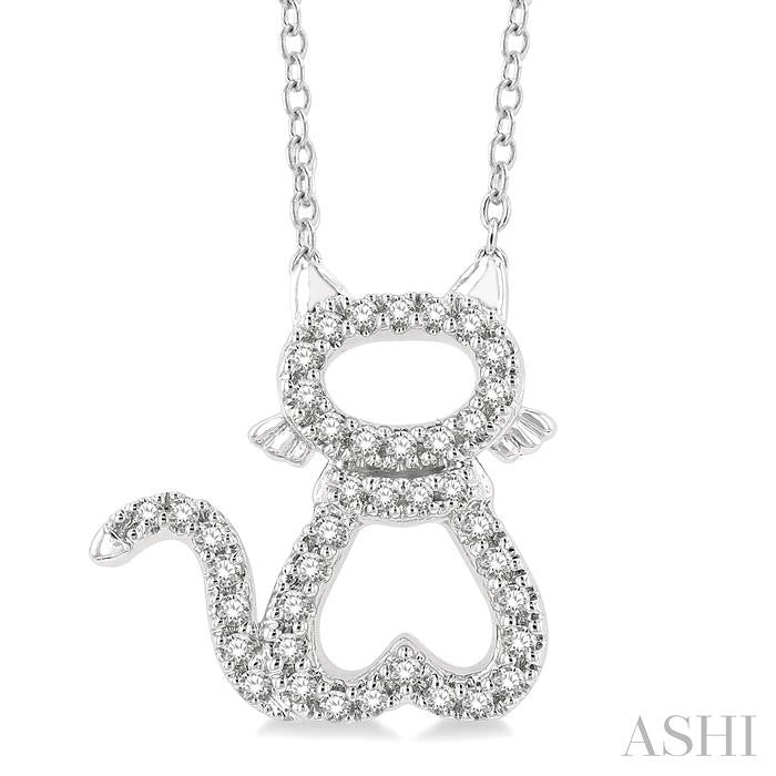 ASHI Cat Petite Diamond Fashion Pendant 645E8PPTSPDWG
