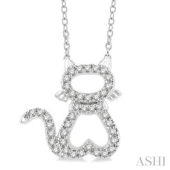 ASHI Cat Petite Diamond Fashion Pendant 645E8PPTSPDWG