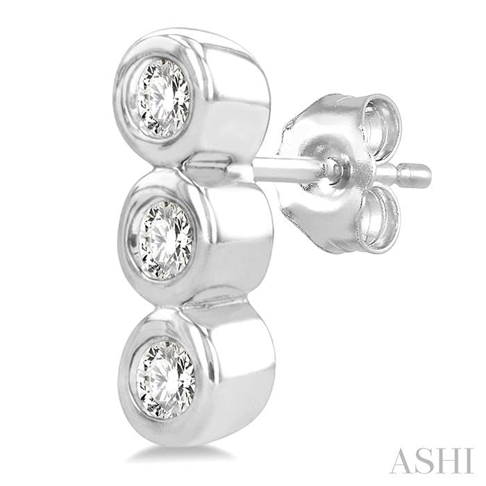 ASHI Bezel Set Petite Diamond Fashion Earrings 645G9PPTSERWG
