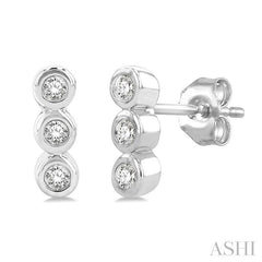 ASHI Bezel Set Petite Diamond Fashion Earrings 645G9PPTSERWG