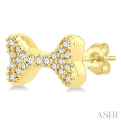 ASHI Dog Bone Petite Diamond Fashion Earrings 645H8PPTSERYG