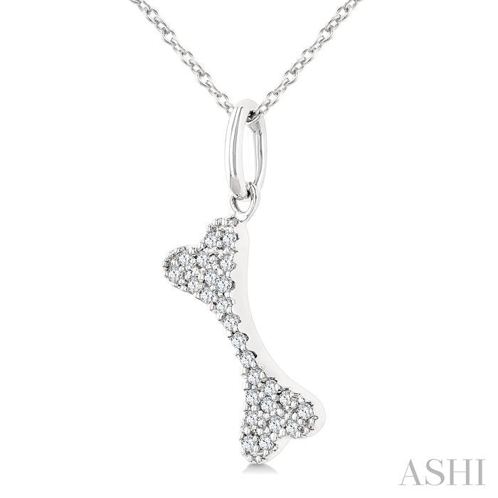 ASHI Dog Bone Petite Diamond Fashion Pendant 645H8PPTSPDWG
