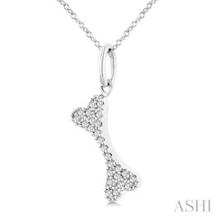 ASHI Dog Bone Petite Diamond Fashion Pendant 645H8PPTSPDWG