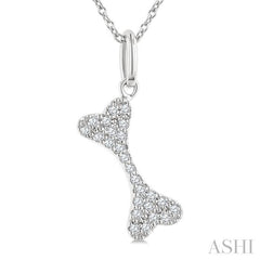 ASHI Dog Bone Petite Diamond Fashion Pendant 645H8PPTSPDWG