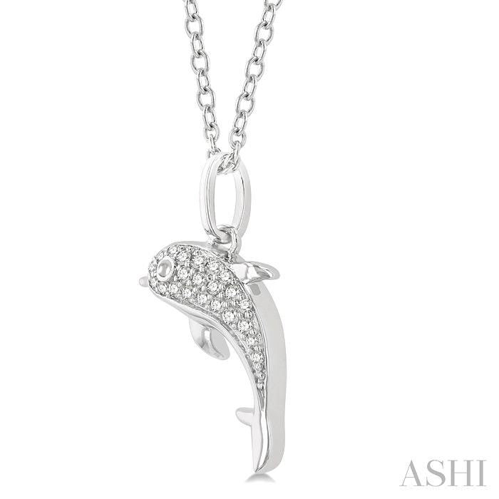 ASHI Dolphin Petite Diamond Fashion Pendant 645K9PPTSPDWG