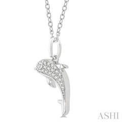 ASHI Dolphin Petite Diamond Fashion Pendant 645K9PPTSPDWG