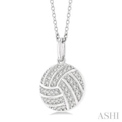 ASHI Volleyball Petite Diamond Fashion Pendant 645M8PPTSPDWG