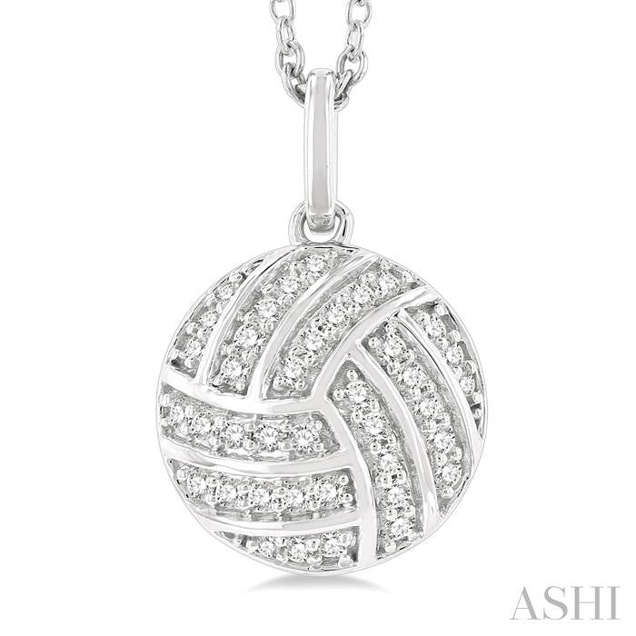 ASHI Volleyball Petite Diamond Fashion Pendant 645M8PPTSPDWG